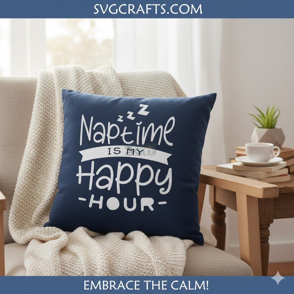 Naptime Is My Happy Hour SVG PNG DXF - Funny Sleep Quote - Image 2