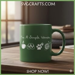 Alternative view of Simple Woman Life SVG | Coffee, Pets, Crafting Digital File