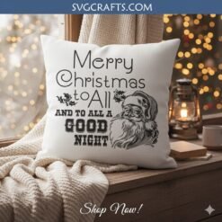 Alternative view of Merry Christmas to All SVG | Vintage Santa Claus Design
