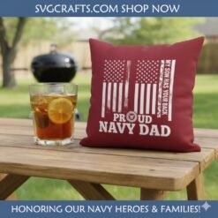 Alternative view of Proud Navy Dad My Son Has Your Back SVG | US Navy Cricut File