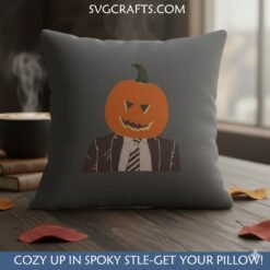 Alternative view of Pumpkin in a Suit SVG | Dapper Halloween Jack O'Lantern File