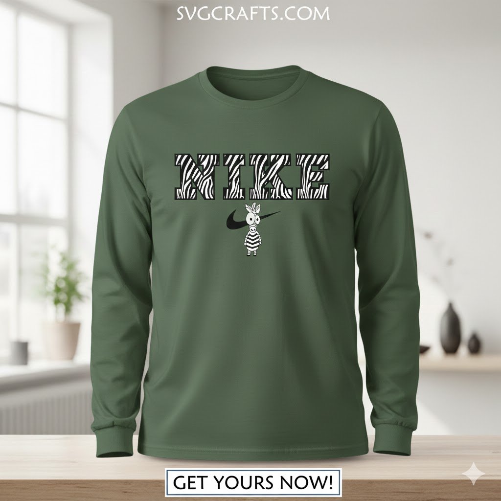 Zebra Nike SVG | Funny Animal Print Cricut Design - SVGCrafts - Image 2