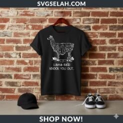 Alternative view of Llama Said Knock You Out SVG | Funny Llama Design for Cricut SVGCrafts