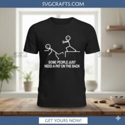Alternative view of Funny Pat on the Back SVG - Sarcastic Stick Figure Design | SVGCrafts