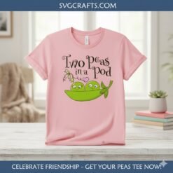Alternative view of Two Peas in a Pod SVG | Cute Couple & Twin Design for Cricut