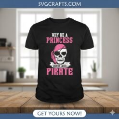 Alternative view of Pirate Girl Skull SVG | Why Be a Princess | Cricut File