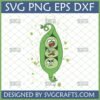 Funny Frustrated Pea Pod SVG design by SVGCrafts, featuring three angry peas in a pod with green splatters, perfect for Cricut and Silhouette projects.