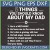 Funny Mechanic Dad SVG PNG DXF EPS digital file for Cricut and Silhouette, featuring 5 humorous things about dad
