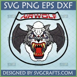 Airwolf SVG Design with Wolf in Sheep's Clothing Emblem for Cricut and Sublimation