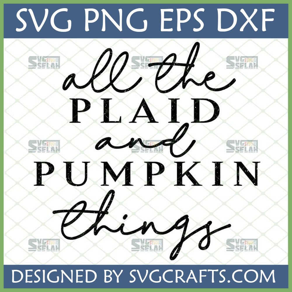 Plaid Pumpkin Things SVG digital design for fall crafting