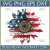 Distressed American Flag Sunflower SVG PNG DXF EPS digital file for crafting