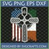 Distressed Irish American Flag with Celtic Cross SVG design for Cricut and Sublimation