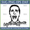 Patrick Bateman screaming face with 'Hip to Be Square' text SVG for American Psycho fans