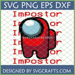 Red Among Us Impostor SVG digital design for Cricut and Silhouette crafting projects.