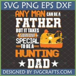 Special Hunting Dad SVG digital design featuring a bow hunter silhouette against a sunset, perfect for Father's Day gifts and T-shirts.