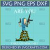 Are You Threatening Me Cornholio SVG featuring Beavis with guns on Gadsden flag snake