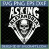 Asking Alexandria SVG logo with skull emblem and 2008 formation date for Cricut projects