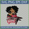 Atlanta Falcons Girl SVG digital design for Cricut and sublimation, featuring a winking woman with the Falcons logo and 'Girl' text.