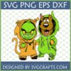 Cute Grinch and Scooby Doo friends holding hands wearing hoodies SVG PNG