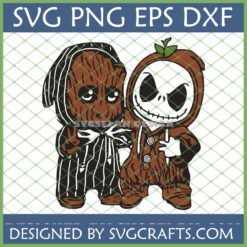 Cute Groot Jack Skellington Halloween SVG digital design for Cricut