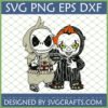 Chibi Jack Skellington and Pennywise SVG design for Halloween crafts