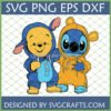Stitch and Winnie the Pooh Crossover SVG, Pooh dressed as Stitch, Stitch dressed as Pooh, Disney Mashup PNG