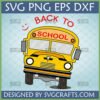 Cute yellow school bus with 'BACK TO SCHOOL' text, ideal as a Back to School School Bus SVG for Cricut and sublimation.