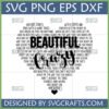 Beautiful Crazy SVG heart-shaped word art design for empowering women's crafts