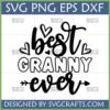 Best Granny Ever SVG design with hearts and arrows for Cricut and sublimation crafting