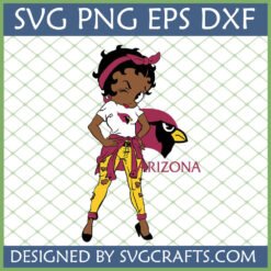Trendy Betty Boop Arizona Cardinals SVG PNG Design for Cricut and Sublimation