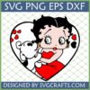 Betty Boop and Pudgy in a red heart SVG PNG DXF EPS digital file by SVGCrafts