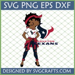 Houston Texans Fan Girl SVG design for Cricut and sublimation, featuring a sassy cartoon character in Texans gear.