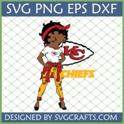 Betty Boop style character with Kansas City Chiefs logo SVG PNG DXF EPS