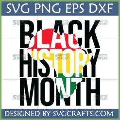 Bold Black History Month SVG design with African map in Pan-African colors for Cricut and sublimation crafts