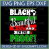 Black Is Beautiful SVG PNG DXF design with African continent and wildlife in Pan-African colors for Cricut