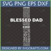 Blessed Dad SVG Christian Father's Day Cross Word Art Design