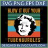 Funny Tubenburbles SVG with Betty White as Rose Nylund and retro stripes