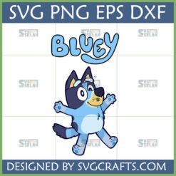 Bluey SVG File for Cricut - Cheerful Bluey character with 'Bluey' text