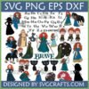 Comprehensive Disney Brave SVG Bundle with Merida, King Fergus, Queen Elinor, and Bear Triplets
