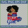 Sassy Buffalo Bills Girl SVG PNG design for Cricut and Sublimation, featuring a winking woman with curly hair and Bills logo