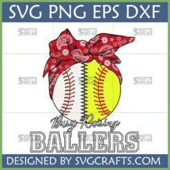 Busy Raising Ballers SVG - Baseball Softball Mom Bandana Design for Cricut and Sublimation
