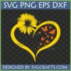 Uplifting Sunflower Butterfly Heart SVG digital design for Cricut and Silhouette