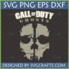 Call of Duty Ghosts SVG with iconic Ghost skull mask and game logo for Cricut and sublimation crafting.