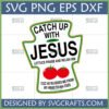 Catch Up With Jesus SVG digital design featuring a ketchup bottle with Christian food puns and Psalm 37:4, suitable for Cricut and sublimation.