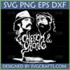Cheech and Chong SVG digital design with stylized smoke from a joint