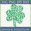 Trendy green leopard print shamrock SVG design for St. Patrick's Day crafts