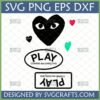 Comme des Garçons Play Heart SVG Bundle with multiple heart designs and text logos