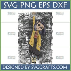 Coraline Button Eye Girl SVG for Cricut and Crafting