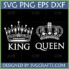 King and Queen Crown SVG Bundle for Couple Shirts and Gifts