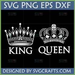 King and Queen Crown SVG Bundle for Couple Shirts and Gifts